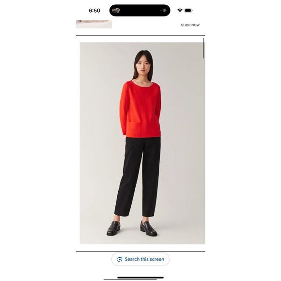 COS Merino Wool Orange A-Line Sweater Jumper Top Womens Medium - Picture 7 of 9